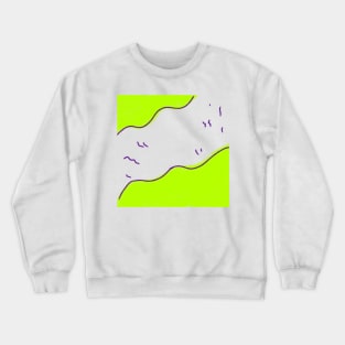 Green watercolor brown lines abstract art Crewneck Sweatshirt